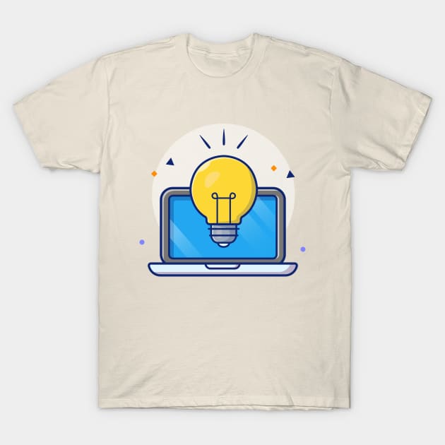 Laptop with lamp cartoon T-Shirt by Catalyst Labs